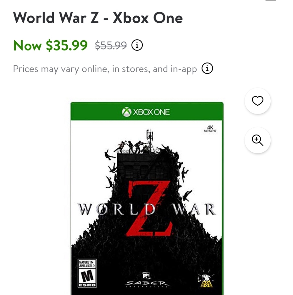 Xbox One World War Z Game